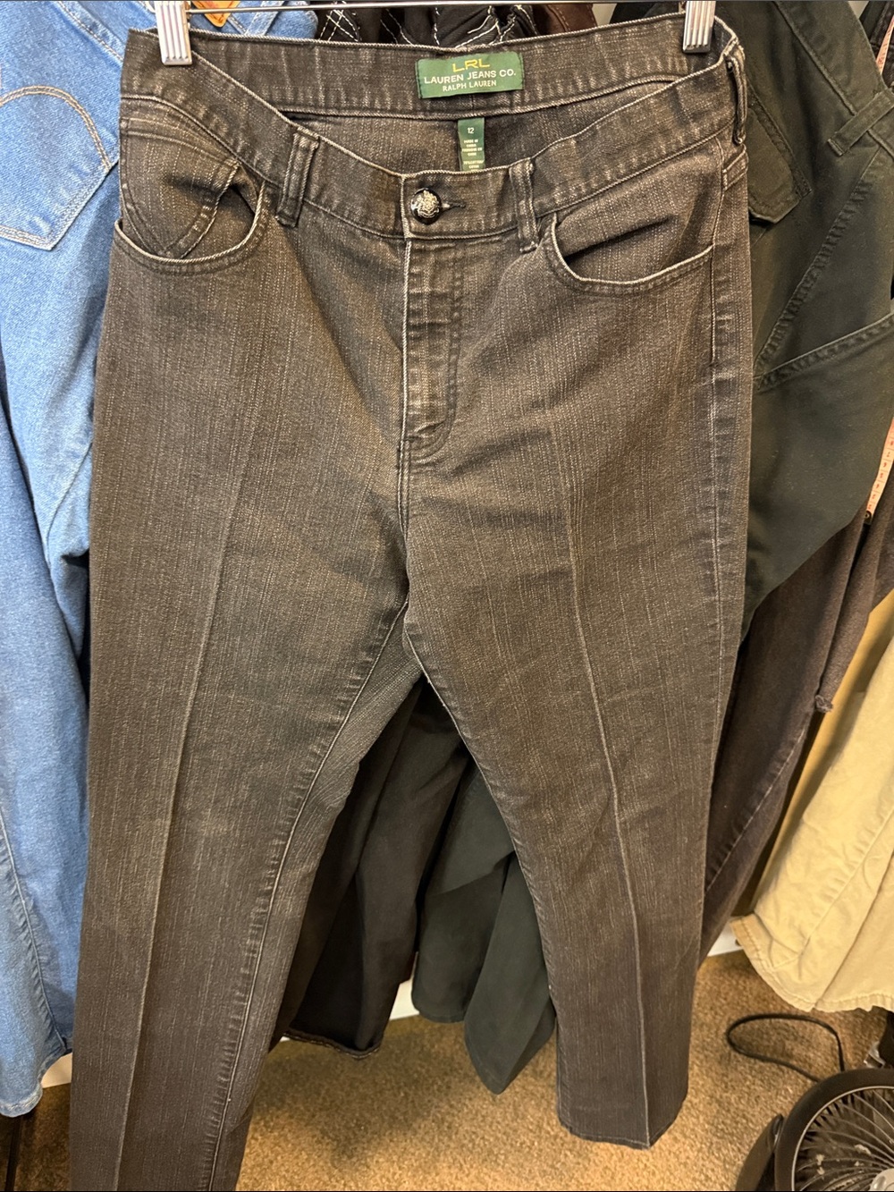 Ralph Lauren Men's Slim Jeans in Dark Charcoal